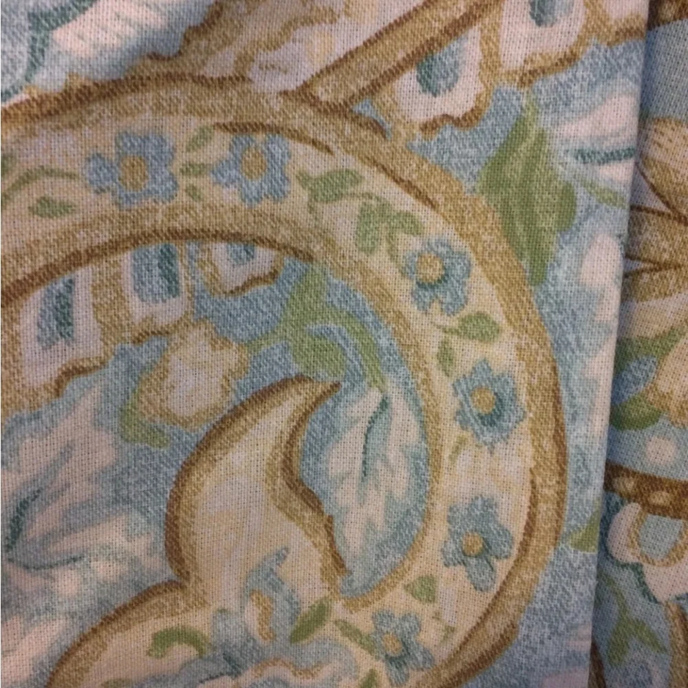 Pottery Barn standard pillow shams green blue paisley two
